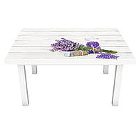 Декор стола Наклейка Лавандовая соль декор мебели самоклейка Прованс белые доски лаванда Серый 600*1200 мм