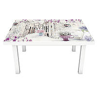 Вінілова наклейка на стіл Весняний Прованс декор меблів самоклейка вулиці бузок Фіолетовий 600*1200 мм