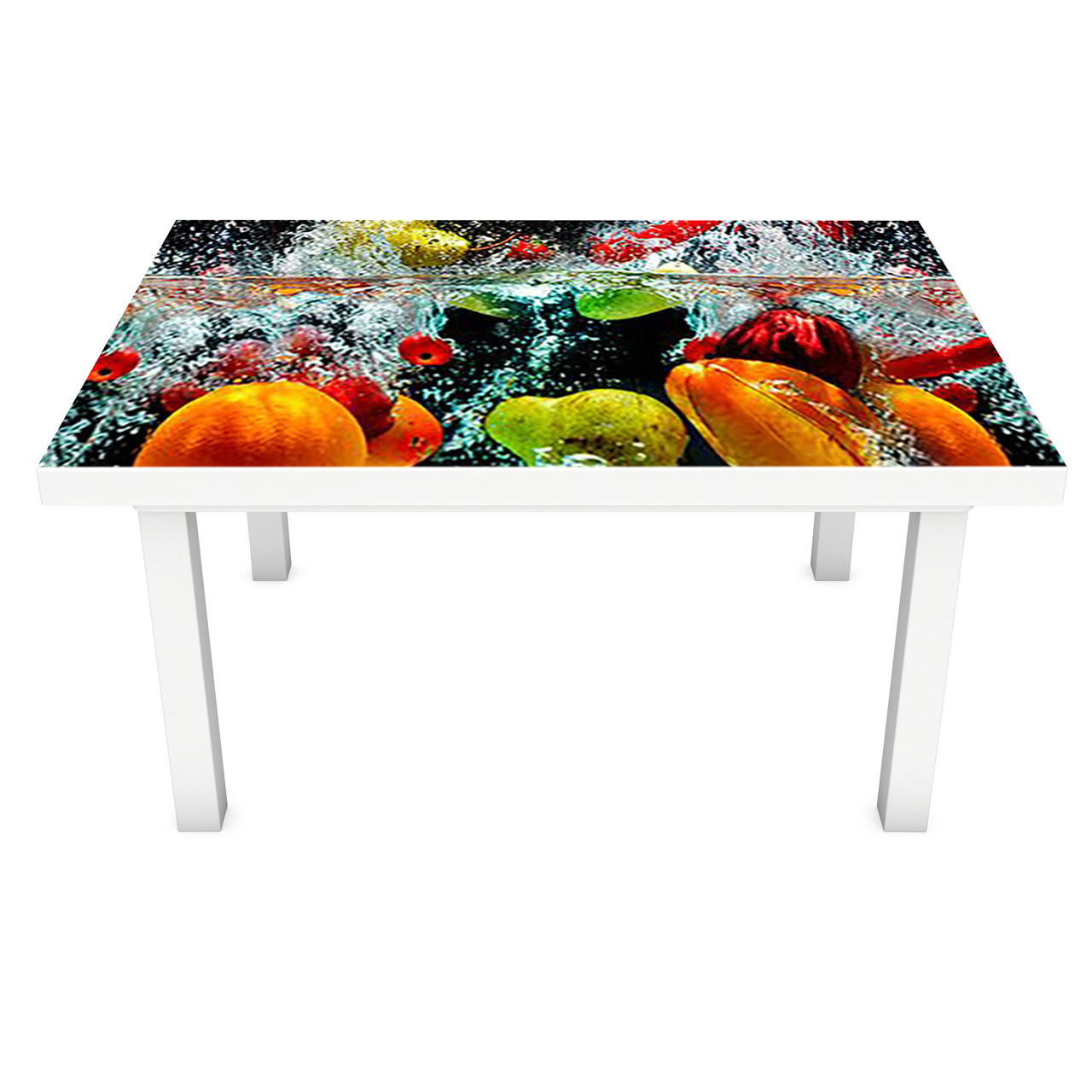 Вінілова наклейка на стіл Овочі у воді декор меблів самоклейка фрукти вода перець Оранжевий 600*1200 мм