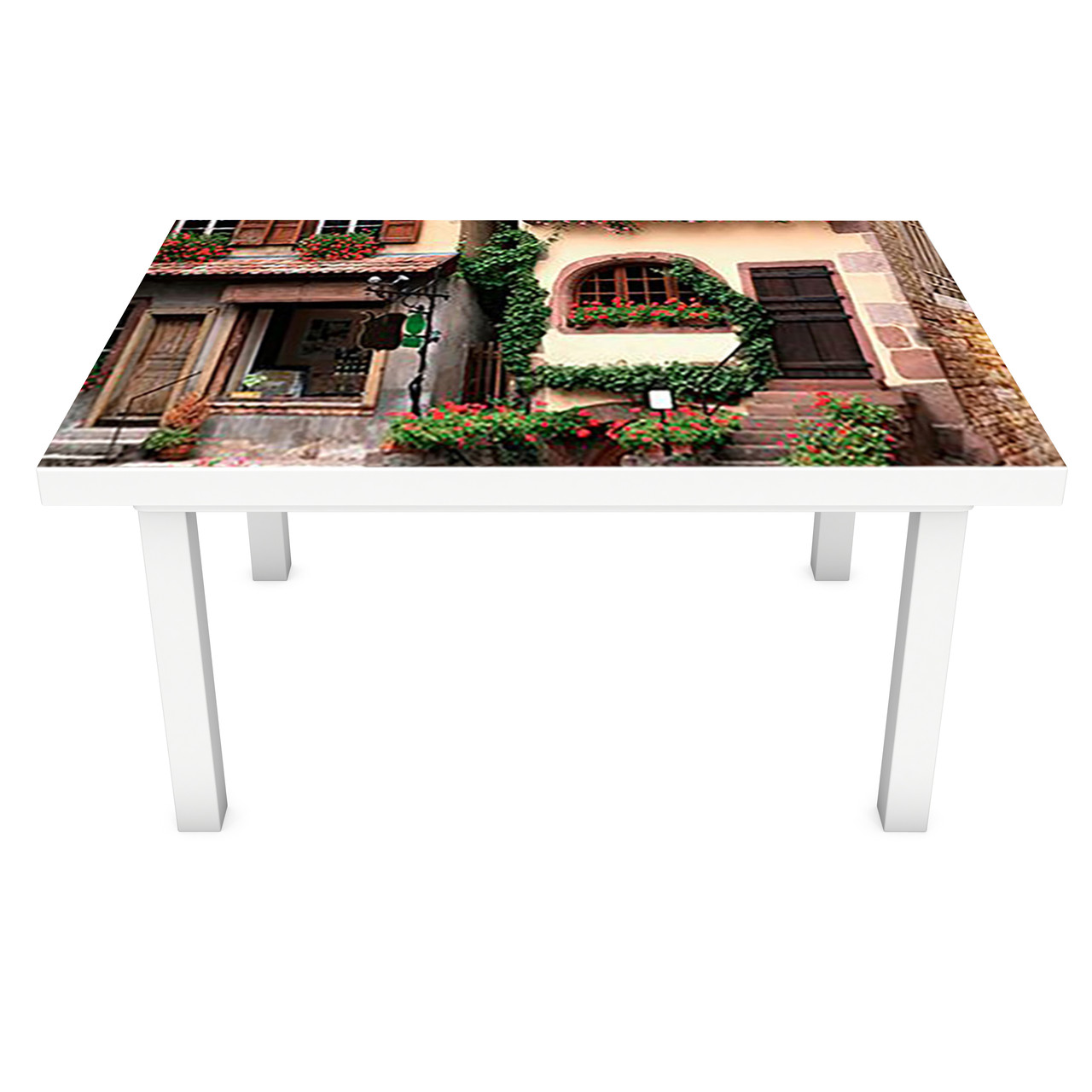 Вінілова наклейка на стіл Цегляні Вулиці декор меблів самоклейка Прованс бруківка Коричневий 600*1200 мм