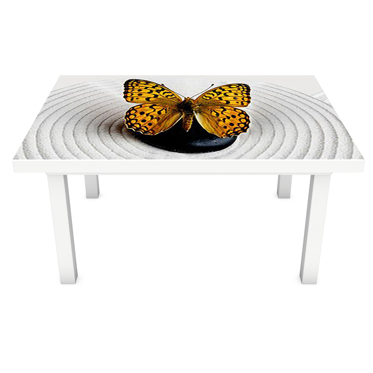 Вінілова наклейка на стіл Тигрові Метелики інтер'єрна ПВХ плівка для меблів метелики пісок Сірий 600*1200 мм