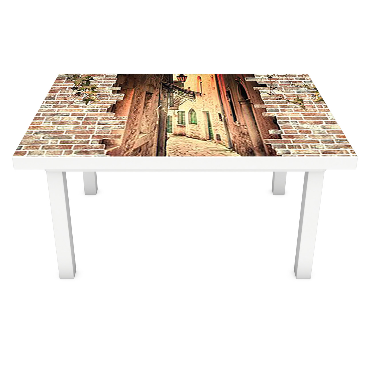 Вінілова наклейка на стіл Цегляна кладка декор меблів самоклейка Прованс цегли Коричневий 600*1200 мм