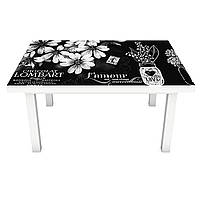 Виниловая наклейка на стол Черно-белый Париж ПВХ пленка для мебели цветы надписи Абстракция 600*1200 мм