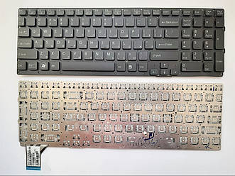 Клавіатура для ноутбуків Sony Vaio VPC-SE Series чорна без рамки, під підсвічування RU/US