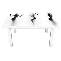 Виниловая наклейка на стол Силуэт Девушки (интерьерная ПВХ пленка для мебели) за стеклом Люди Серый 650*1200