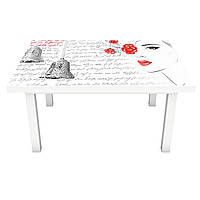 Вінілова наклейка на стіл Лист про кохання (інтер'єрна ПВХ плівка для меблів) Дівчата написи Червоний