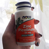 Цинк NOW Foods Zinc Picolinate 50 мг 120 капс, фото 6