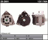 Генератор на BMW 525tds, 325 diesel, Opel Omega 2.5 TD CA845RG, 14V-95A-5gr