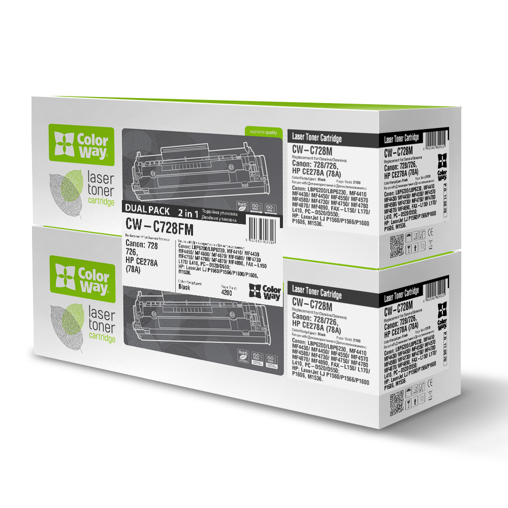Картридж CW (CW-C728FM) Canon MF4410/LBP6200 Універсальний Dual Pack