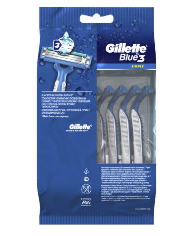 Одноразовые станки для бритья Gillette Blue 3 Simple 8шт/уп - фото 2 - id-p470767984