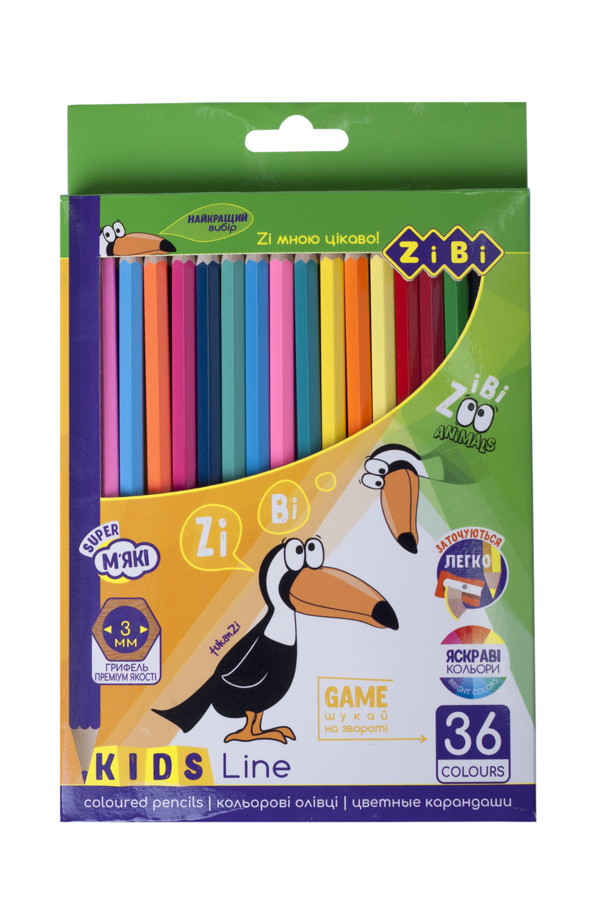 ZiBi Олівці кольорові, 36 кольорів, KIDS Line, фото 1