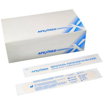 Шпатель лор дерев'яний, одноразовий Apexmed