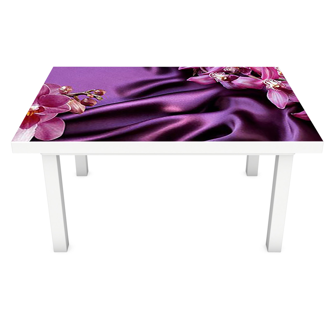 Наклейка на стіл Фіолетовий Шовк ПВХ інтер'єрна плівка для меблів орхідеї під тканину квіти 600*1200 мм