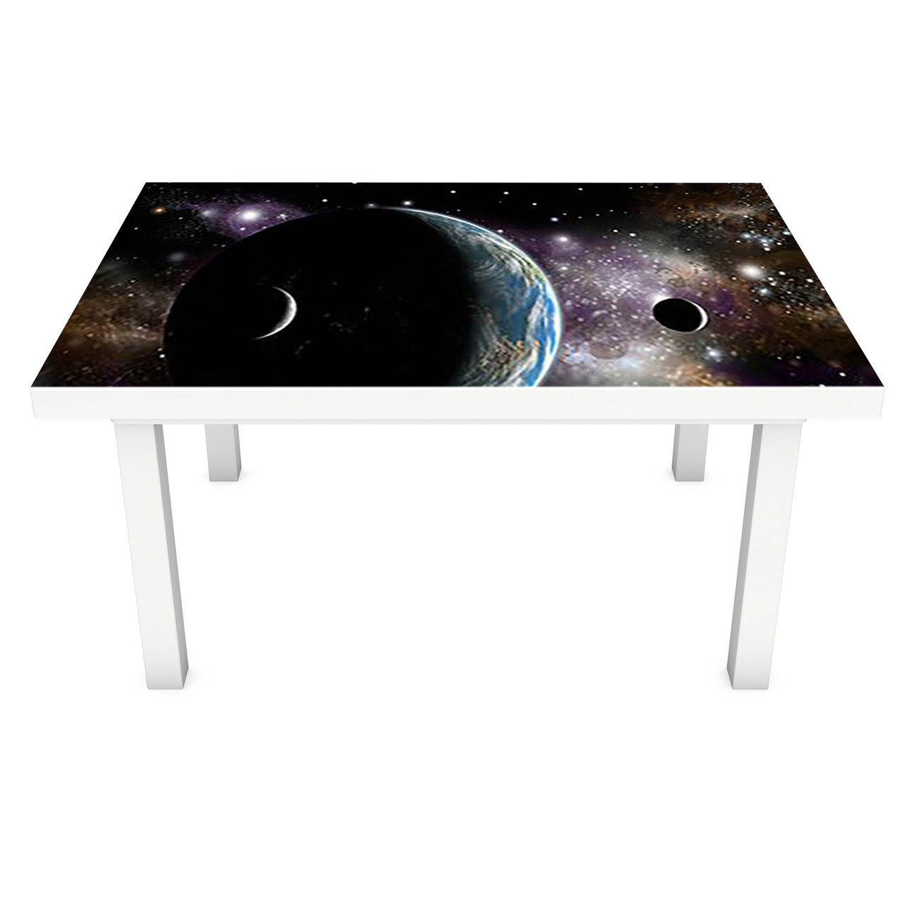 Наклейка на стіл Планети ПВХ інтер'єрна плівка для меблів космос сфери Чорний 600*1200 мм