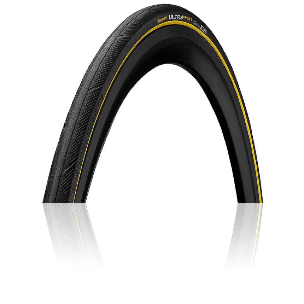 Велосипедна покришка шина Continental Ultra Sport 28" | 700 x 25C чорно/жовта, складна, skin