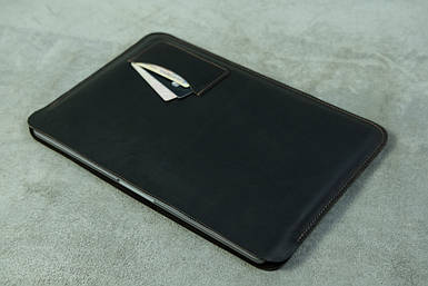 Шкіряний чохол для MacBook, модель №28, Вінтажна шкіра, колір коричневий, відтінок Шоколад