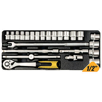 Набір інструментів 1/2" 10-32 мм 24 предмета MASTERTOOL 78-4124, фото 3