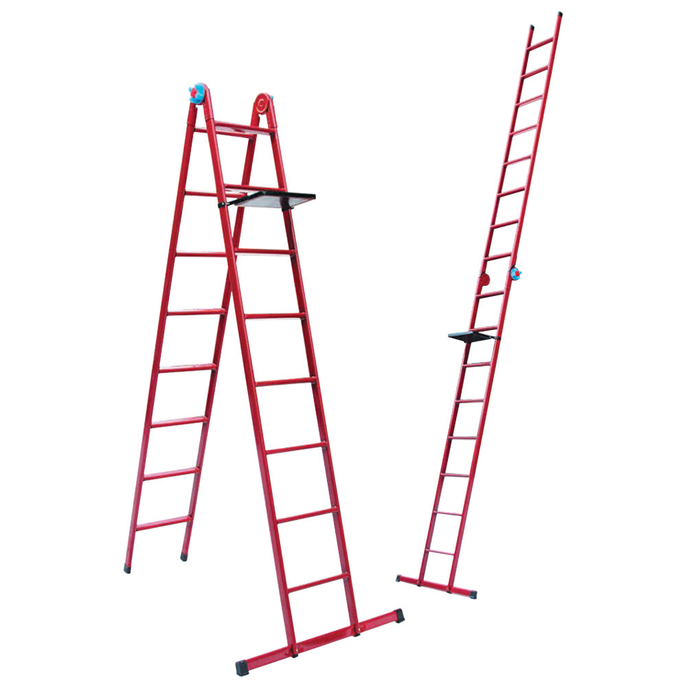 Драбина універсальна металева 6 ступенів зі столиком h=1610-3620 мм 150 кг ГОСПОДАР 79-1016