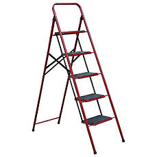 Драбина металева СІМ'Я 5 ступенів з килимком h=1240 мм 150 кг ГОСПОДАР 79-1035