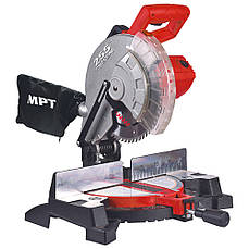 Верстат торцювальний для дерева 2200 Вт 255x25.4 мм 4500 об/хв платформа 0-45° MPT MMS2503