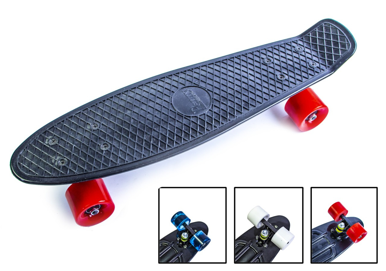 Скейт Black Penny Board на МАТОВИХ колесах