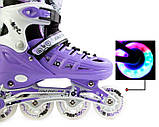 Дитячі ролики із захисним екіпіруванням Scale Sports Фіолетові, розмір 29-33, фото 5