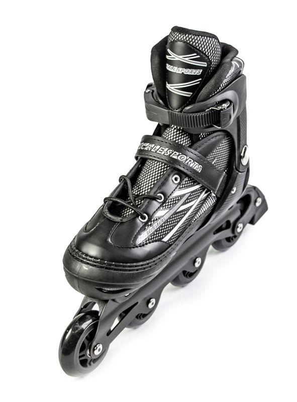 Ролики з PU колесами розсувні Scale Sports "Adult Skates". Чорні, розмір 41-44
