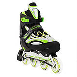 Ролики з колесами розсувні Scale Sports. Зелені, розмір 41-44, фото 2