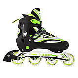 Ролики з колесами розсувні Scale Sports. Зелені, розмір 41-44, фото 3