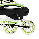 Ролики з колесами розсувні Scale Sports. Зелені, розмір 41-44, фото 5