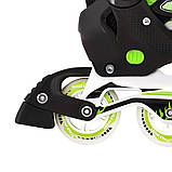 Ролики з колесами розсувні Scale Sports. Зелені, розмір 41-44, фото 6