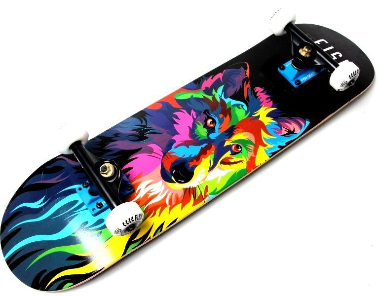 СкейтБорд деревянный Fish Skateboard Волк