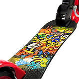 Двоколісний самокат Scale Sports SS-15 складний, із задніми ножними гальмами. Чорно-червоний, фото 8