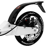 Самокат + захист 3 в 1 Scale Sports Elite PLUS SS-04 складний на дискових задніх гальмах. Білого кольору, фото 6