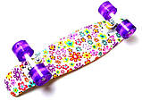 Penny Board "Violet Flowers" Світяться колеса., фото 6