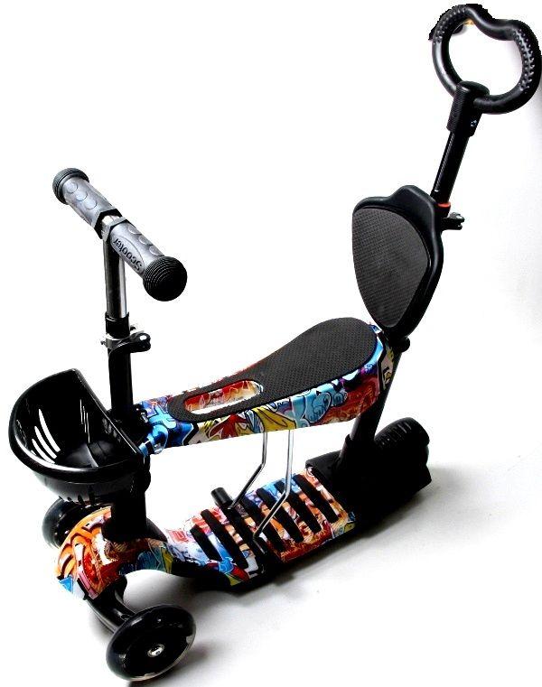 Самокат Scooter 5 в 1 з малюнком "Графіті"