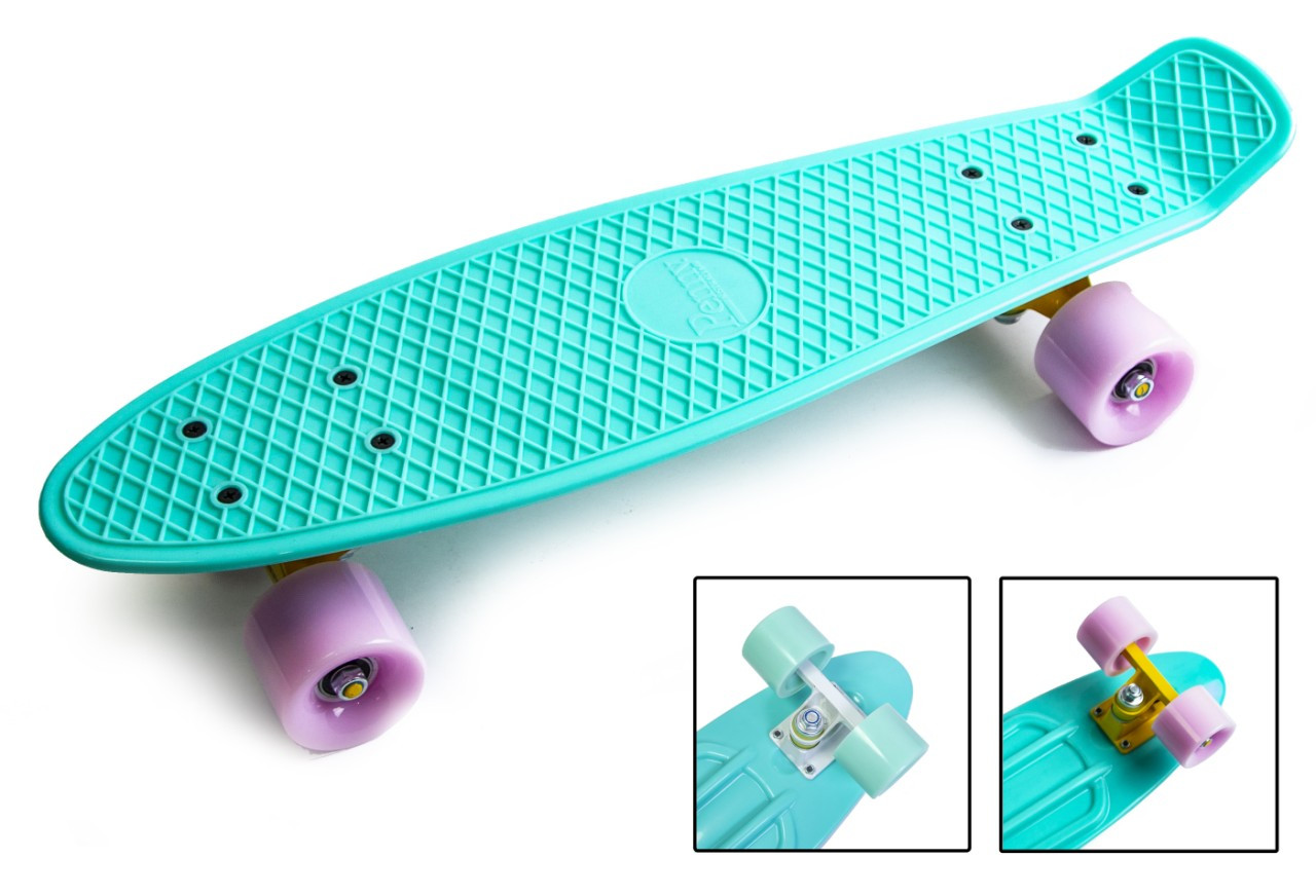 Пенніборд Penny Board TURQUOISE Бірюза на матових колесах, фото 1