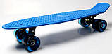 Пластборд Penny Board BLUE Синій. СВІТЛО колеса, фото 4