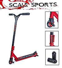 Трюковий самокат Storm + Пеггі від Scale Sports на підшипниках Abec-9 Чорно Червоного кольору
