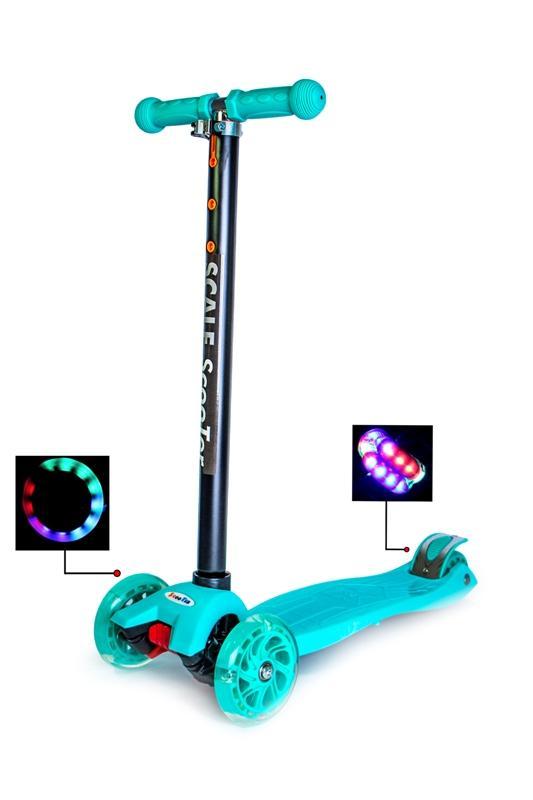 Дитячий самокат MAXI. Бірюзовий колір, фото 1