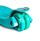 Дитячий самокат MAXI. Бірюзовий колір, фото 4