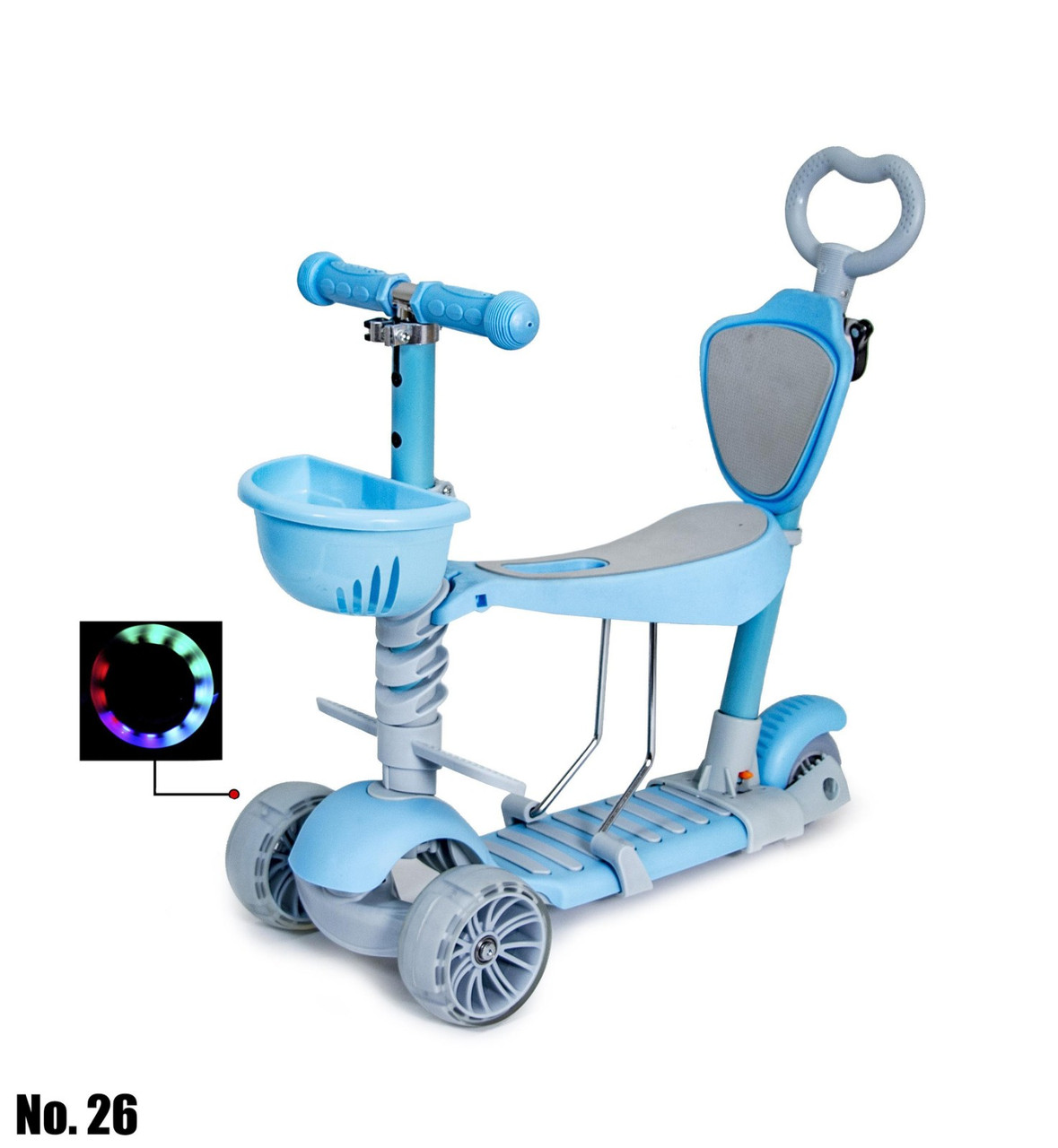 Самокат Scooter 5 в 1 Блакитного кольору, фото 1