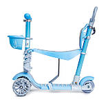 Самокат Scooter 5 в 1 Блакитного кольору, фото 2
