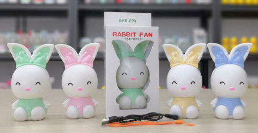 Дитячий портативний USB-вентилятор з акумулятором "Зайка", фото 1
