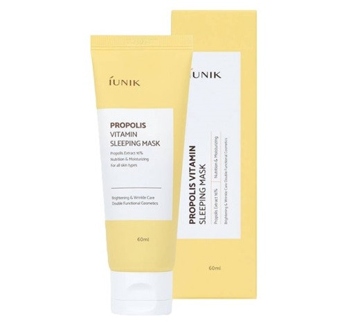 Нічна маска з прополісом Iunik Propolis Vitamin Sleeping Mask 60 мл, фото 1