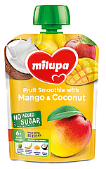 Дитяче пюре «Яблуко,банан ,манго з кокосовим молоком» Milupa 80 гр від міс