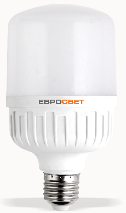 Лампа світлодіодна 40W E40 4200К 4000 Lm високопотужна промислова Евросвет з перехідником Е27-40