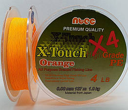 Шнур плетений NTEC X-Touch Orange 137m 4Lb 0,08