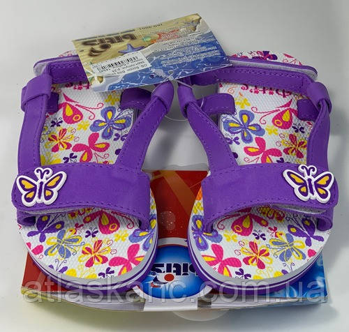 Сандалі Bitis езинові із задником на липучці р. 24 з метеликом 14940 б/к, фото 1
