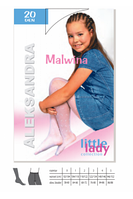 Детские капроновые колготки ТМ ALEKSANDRA MALWINA белые 20 DEN T 2 (110-120 см)